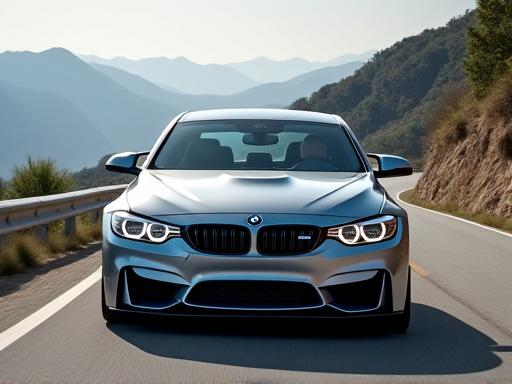 Sleek BMW M3 on a mountain road