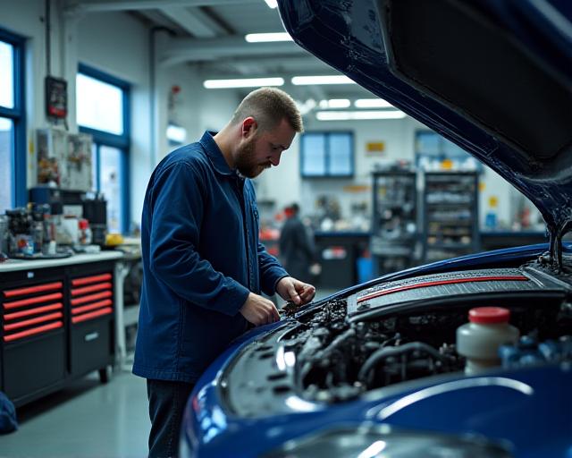 Mechanic working on engine in Melbourne workshop